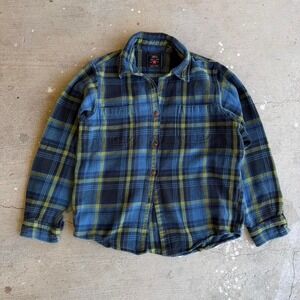 American‎ Eagle Outfitters blue and green plaid flannel shirt
